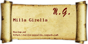Milla Gizella névjegykártya